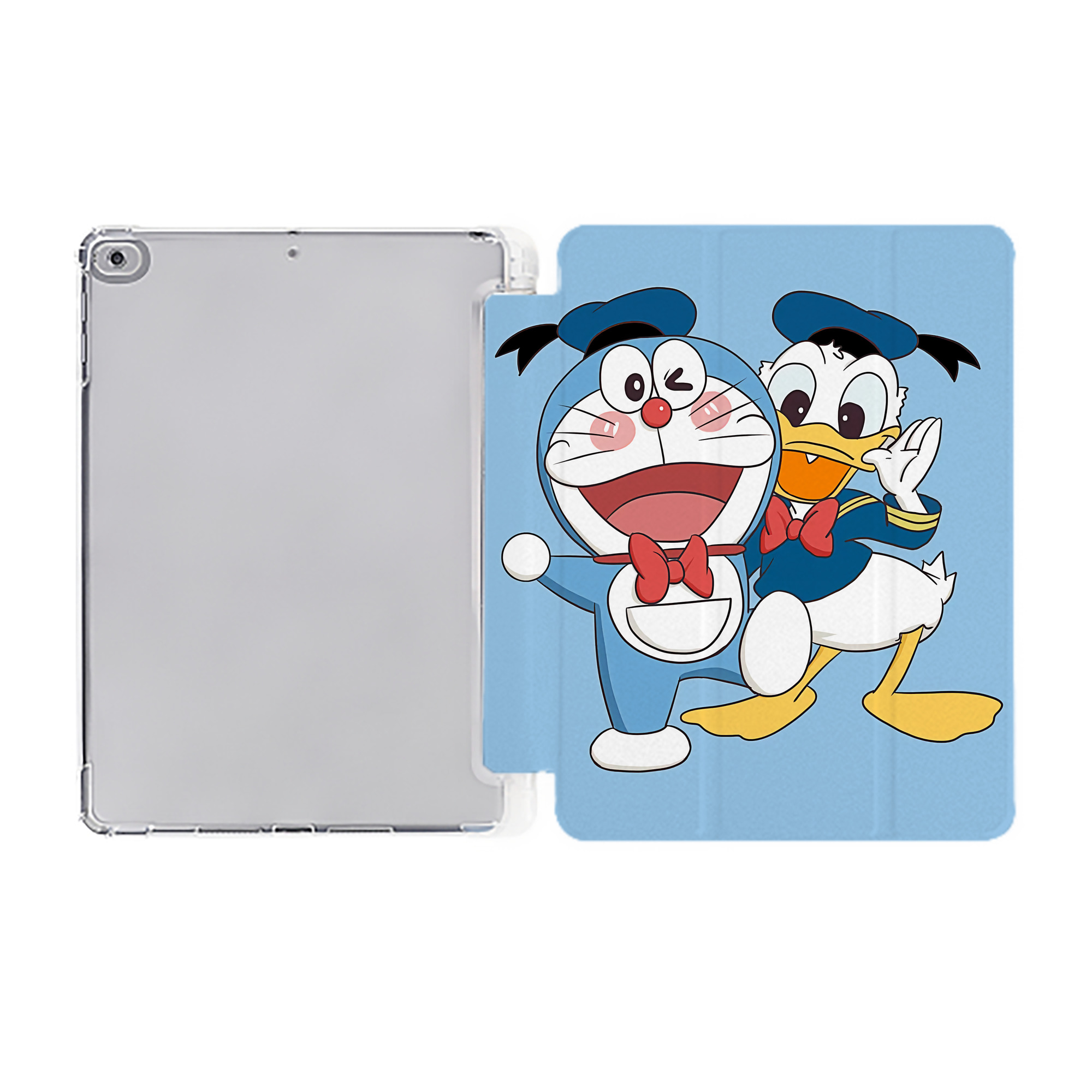 （画像用） ドラえもん Doraemon IPad ケース ペン収納付き 三つ折りスタンド PUレザー×シリコン 対応機種9.5/10.5/10.9インチ